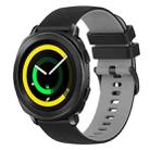 For Samsung Gear Sport 20mm Checkered Two-Color Silicone Watch Band(Black+Grey) - 1