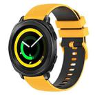 For Samsung Gear Sport 20mm Checkered Two-Color Silicone Watch Band(Yellow+Black) - 1