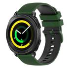 For Samsung Gear Sport 20mm Checkered Two-Color Silicone Watch Band(Amy Green+Black) - 1