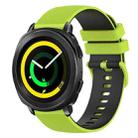 For Samsung Gear Sport 20mm Checkered Two-Color Silicone Watch Band(Lime Green+Black) - 1