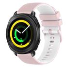 For Samsung Gear Sport 20mm Checkered Two-Color Silicone Watch Band(Pink+White) - 1