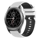 For Samsung Gear S2 Classic 20mm Checkered Two-Color Silicone Watch Band(White+Black) - 1