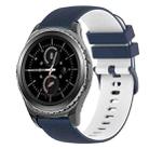 For Samsung Gear S2 Classic 20mm Checkered Two-Color Silicone Watch Band(Dark Blue+White) - 1