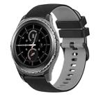 For Samsung Gear S2 Classic 20mm Checkered Two-Color Silicone Watch Band(Black+Grey) - 1