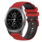 For Samsung Gear S2 Classic 20mm Checkered Two-Color Silicone Watch Band(Red+Black) - 1