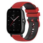 For Amazfit GTS 2E 20mm Checkered Two-Color Silicone Watch Band(Red+Black) - 1