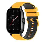 For Amazfit GTS 2E 20mm Checkered Two-Color Silicone Watch Band(Yellow+Black) - 1