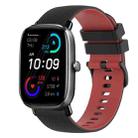 For Amazfit GTS 2 Mini 20mm Checkered Two-Color Silicone Watch Band(Black+Red) - 1