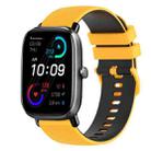 For Amazfit GTS 2 20mm Checkered Two-Color Silicone Watch Band(Yellow+Black) - 1