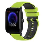 For Amazfit Pop Pro 20mm Checkered Two-Color Silicone Watch Band(Lime Green+Black) - 1