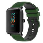 For Amazfit BIP U 20mm Checkered Two-Color Silicone Watch Band(Amy Green+Black) - 1