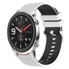 For Amazfit GTR 42mm 20mm Checkered Two-Color Silicone Watch Band(White+Black) - 1