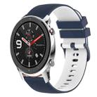 For Amazfit GTR 42mm 20mm Checkered Two-Color Silicone Watch Band(Dark Blue+White) - 1