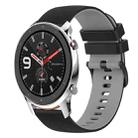 For Amazfit GTR 42mm 20mm Checkered Two-Color Silicone Watch Band(Black+Grey) - 1