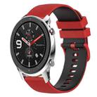 For Amazfit GTR 42mm 20mm Checkered Two-Color Silicone Watch Band(Red+Black) - 1