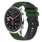 For Amazfit GTR 42mm 20mm Checkered Two-Color Silicone Watch Band(Amy Green+Black) - 1