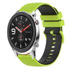 For Amazfit GTR 42mm 20mm Checkered Two-Color Silicone Watch Band(Lime Green+Black) - 1
