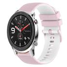 For Amazfit GTR 42mm 20mm Checkered Two-Color Silicone Watch Band(Pink+White) - 1