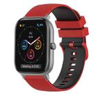 For Amazfit GTS 20mm Checkered Two-Color Silicone Watch Band(Red+Black) - 1