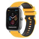 For Amazfit GTS 20mm Checkered Two-Color Silicone Watch Band(Yellow+Black) - 1