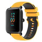 For Amazfit BIP 20mm Checkered Two-Color Silicone Watch Band(Yellow+Black) - 1