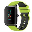 For Amazfit BIP 20mm Checkered Two-Color Silicone Watch Band(Lime Green+Black) - 1