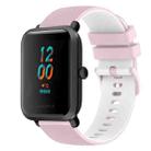 For Amazfit BIP 20mm Checkered Two-Color Silicone Watch Band(Pink+White) - 1