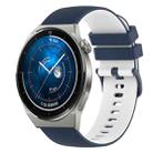 For Huawei Watch GT3 Pro 43mm 20mm Checkered Two-Color Silicone Watch Band(Dark Blue+White) - 1