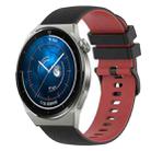 For Huawei Watch GT3 Pro 43mm 20mm Checkered Two-Color Silicone Watch Band(Black+Red) - 1