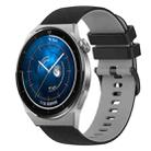 For Huawei Watch GT3 42mm 20mm Checkered Two-Color Silicone Watch Band(Black+Grey) - 1