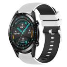 For Huawei Watch GT2 42mm 20mm Checkered Two-Color Silicone Watch Band(White+Black) - 1