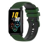 For Honor Watch ES 20mm Checkered Two-Color Silicone Watch Band(Amy Green+Black) - 1