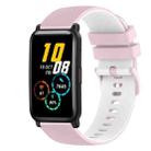 For Honor Watch ES 20mm Checkered Two-Color Silicone Watch Band(Pink+White) - 1