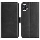 For Nothine Phone 1 Dual-side Magnetic Buckle Leather Phone Case(Black) - 1