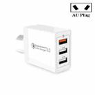 30W QC 3.0 USB + 2 x USB 2.0 Ports Mobile Phone Tablet Quick Charger, AU Plug - 1