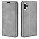 For Nothine Phone 1 Retro-skin Magnetic Suction Leather Phone Case(Grey) - 1