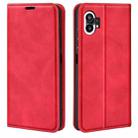 For Nothine Phone 1 Retro-skin Magnetic Suction Leather Phone Case(Red) - 1