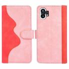 For Nothing Phone 1 Stitching Horizontal Flip Leather Phone Case(Pink Red) - 1