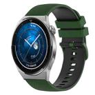 For Huawei Watch GT3 Pro 46mm 22mm Checkered Two-Color Silicone Watch Band(Amy Green+Black) - 1