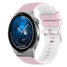 For Huawei Watch GT3 Pro 46mm 22mm Checkered Two-Color Silicone Watch Band(Pink+White) - 1