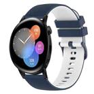 For Huawei Watch GT3 46mm 22mm Checkered Two-Color Silicone Watch Band(Dark Blue+White) - 1
