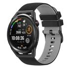 For Huawei Watch GT Runner 22mm Checkered Two-Color Silicone Watch Band(Black+Grey) - 1
