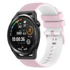 For Huawei Watch GT Runner 22mm Checkered Two-Color Silicone Watch Band(Pink+White) - 1