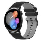 For Huawei Watch 3 22mm Checkered Two-Color Silicone Watch Band(Black+Grey) - 1
