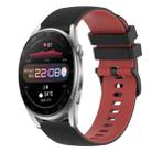 For Huawei Watch 3 Pro 22mm Checkered Two-Color Silicone Watch Band(Black+Red) - 1