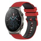 For Huawei GT2 Pro 22mm Checkered Two-Color Silicone Watch Band(Red+Black) - 1