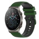 For Huawei GT2 Pro 22mm Checkered Two-Color Silicone Watch Band(Amy Green+Black) - 1