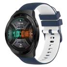 For Huawei Watch GT 2E 22mm Checkered Two-Color Silicone Watch Band(Dark Blue+White) - 1