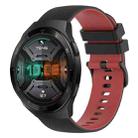 For Huawei Watch GT 2E 22mm Checkered Two-Color Silicone Watch Band(Black+Red) - 1