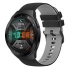 For Huawei Watch GT 2E 22mm Checkered Two-Color Silicone Watch Band(Black+Grey) - 1